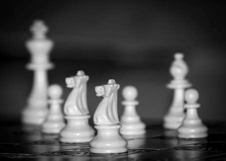 Chess photographed on a chessboardの写真素材