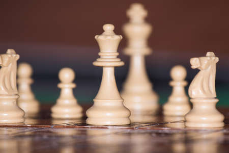 Chess photographed on a chessboardの写真素材