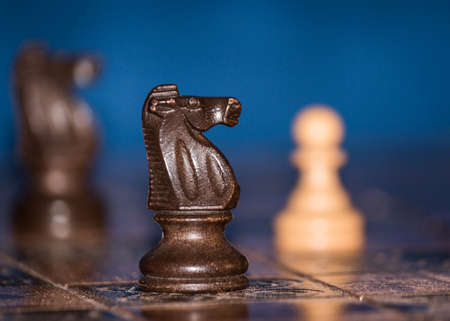 Chess photographed on a chessboard