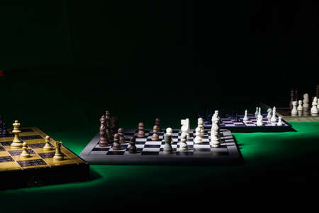 Chess photographed on a chessboardの写真素材
