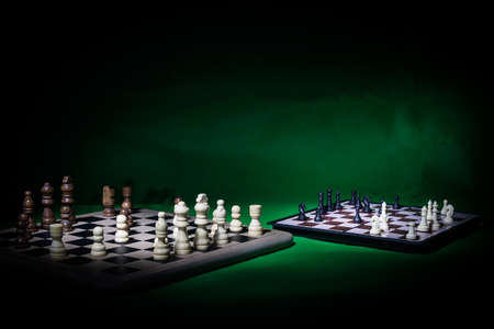 Chess photographed on a chessboardの写真素材