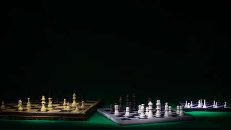 Chess photographed on a chessboardの写真素材