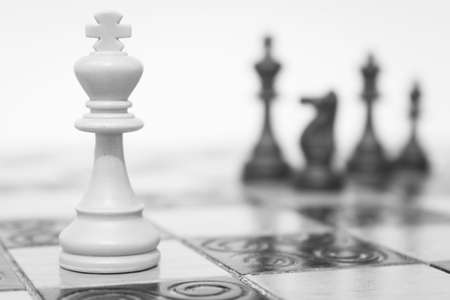 Chess photographed on a chessboardの写真素材
