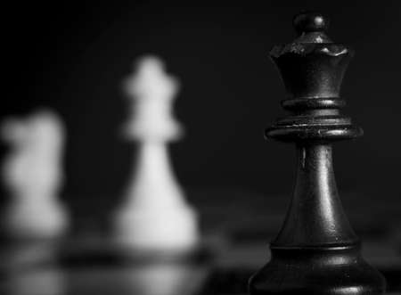 Chess photographed on a chessboardの写真素材