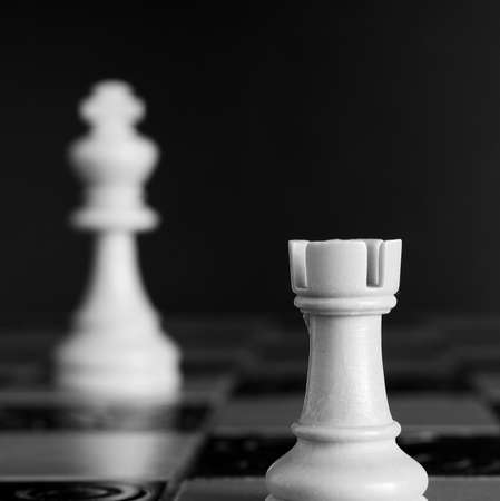 Chess photographed on a chessboardの写真素材