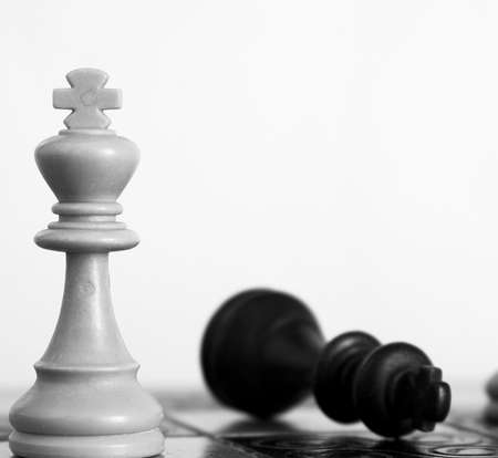 Chess photographed on a chessboardの写真素材