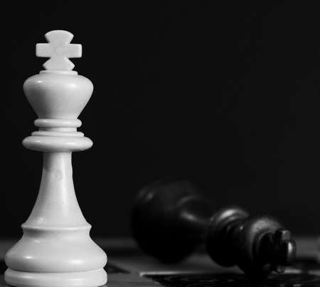 Chess photographed on a chessboardの写真素材