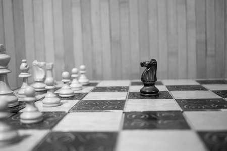Chess photographed on a chessboardの写真素材