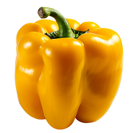 Isolated single yellow pepper with transparent or white backgroundの素材