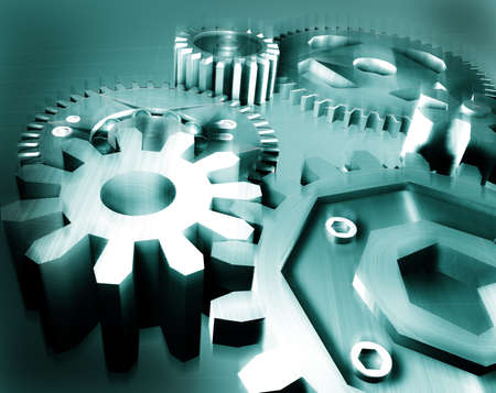 3d image of a mechanism with a metal pieceの写真素材
