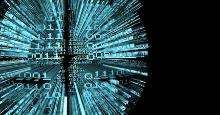3d image of binary explosionの写真素材