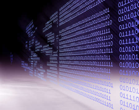 Futuristic panel with binary languageの写真素材
