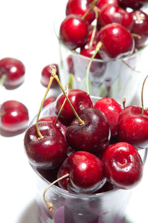 Still life with tasty cherriesの写真素材