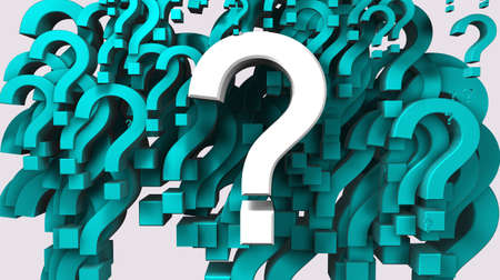 3d image of many question markの写真素材