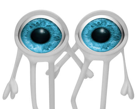 3d image of two eyesの写真素材
