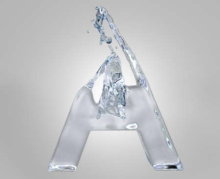 3d image of water alphabetの写真素材