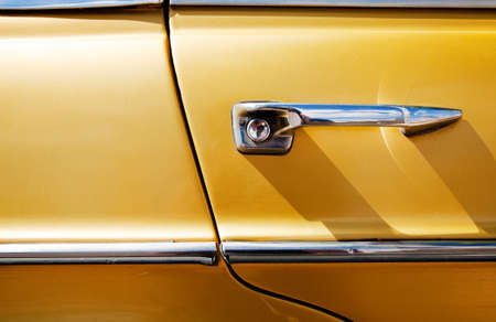 Detail of vintage car doorの写真素材