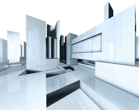 3d image of city map with skyscraper and streetの写真素材