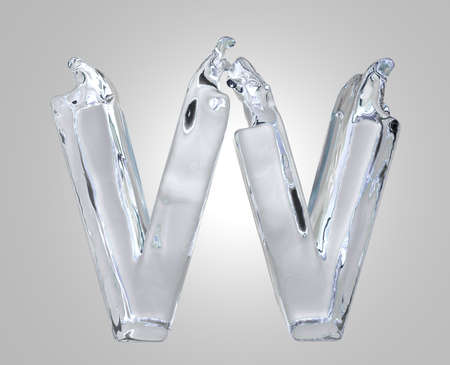 3d image of water alphabetの写真素材