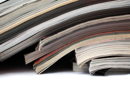 Close shot of magazines and newspapersの写真素材