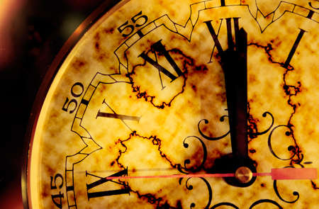 Time concept with grunge old clock
