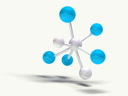 3d image of molecular structure isolated in whiteの写真素材