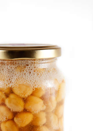 preserving jar and chickpeasの写真素材