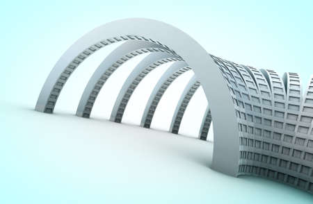 Background 3d abstract architecture in blue tonedの写真素材