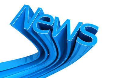 Word News in blue isolated on whiteの写真素材