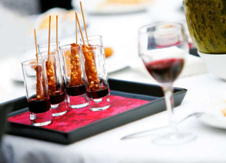 Snacks with a glass of wine