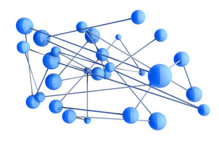 3d image of blue diagram.Networking and internet concept.の写真素材