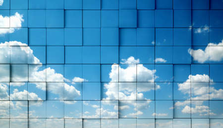 Abstract sky mosaic background.environment conceptの写真素材