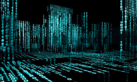 3d abstract architecture concept.Binary Languageの写真素材