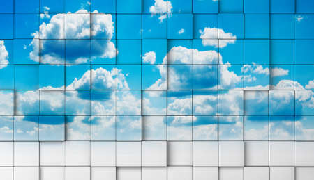 Abstract sky mosaic background.environment concept