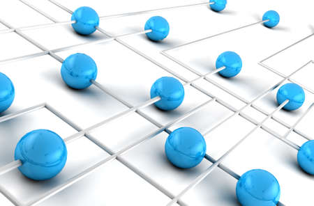 Networking and internet concept.3D Netの写真素材