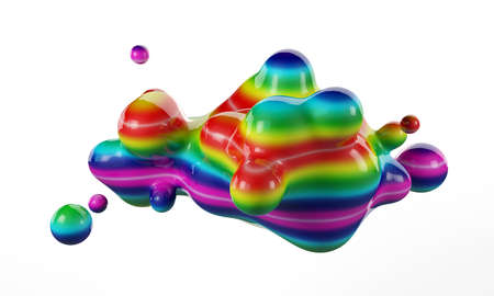 3d image of abstract colored liquidの写真素材