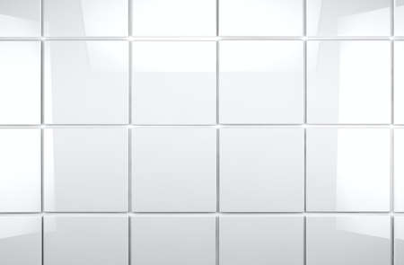 3d white tile wall backgroundの写真素材