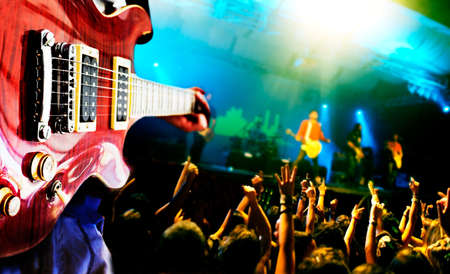 Music live background,guitar player and publicのeditorial素材