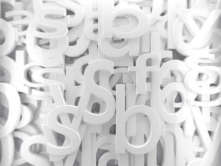3d background white letters and alphabet