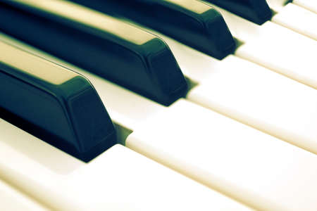 closeup image piano keys in old style
