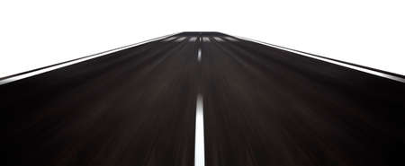 Road isolated on white background and motion blurの写真素材