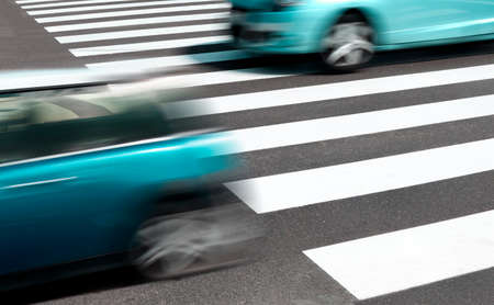 Abstract car concept.Traffic and Zebra crossing