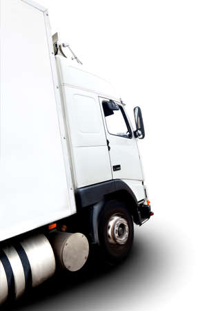Truck isolated over white background .Transport of commodityの写真素材