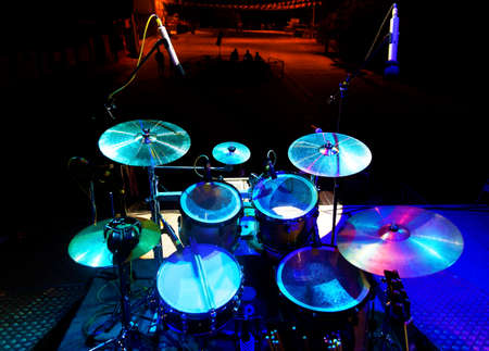 Live music and instrument. Drum on stageの写真素材