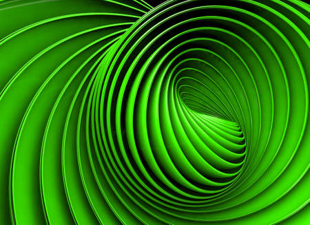 Abstract 3d spiral or twirl in green tonedの写真素材