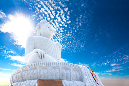 Big Buddha in phuket island.Temple and monastery in Thailandの写真素材