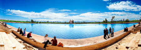 Scenery Menara garden in Marrakechのeditorial素材