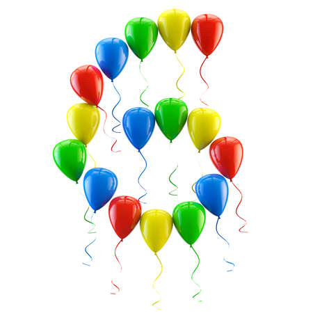 3D rendering.Funny balloons letter for  birthday party and celebrationsの写真素材
