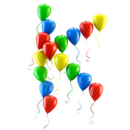 3D rendering.Funny balloons letter for  birthday party and celebrationsの写真素材