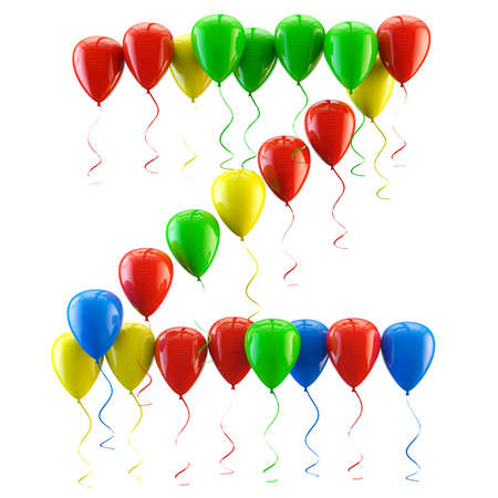 3D rendering.Funny balloons letter for  birthday party and celebrationsの写真素材